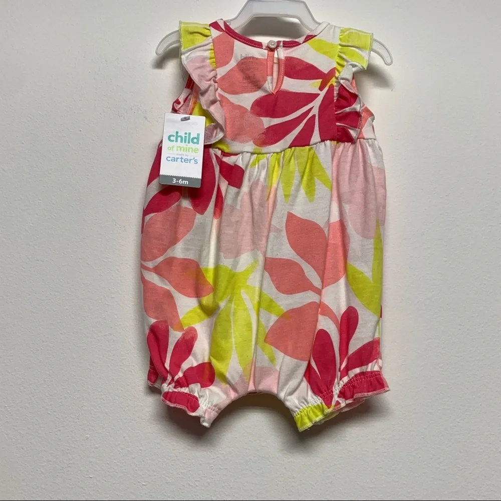 Carter's Child of Mine Baby Girl's Floral Romper One Piece NEW NWT